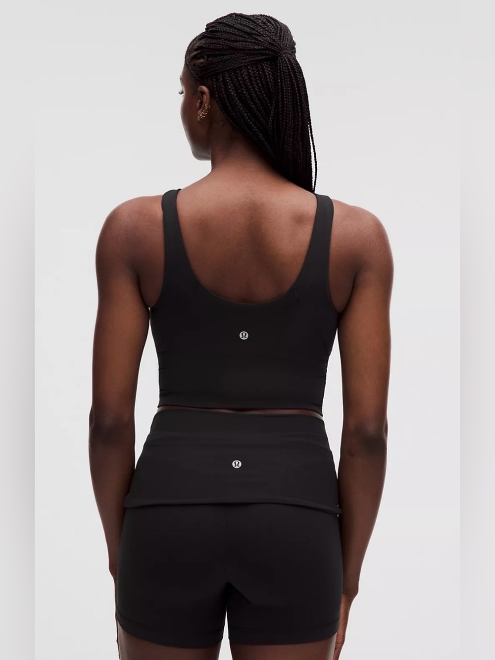Lululemon Align High Neck Crop Tank Top Light Support Black SZ 2 WORN ONCE EUC - Picture 2 of 6